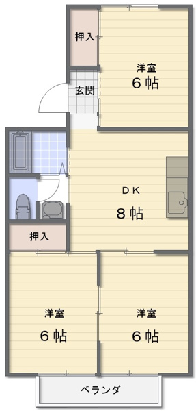コーポ池まち花やしきの間取り