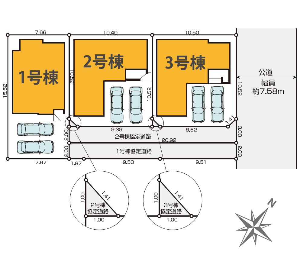 1号棟の区画図です