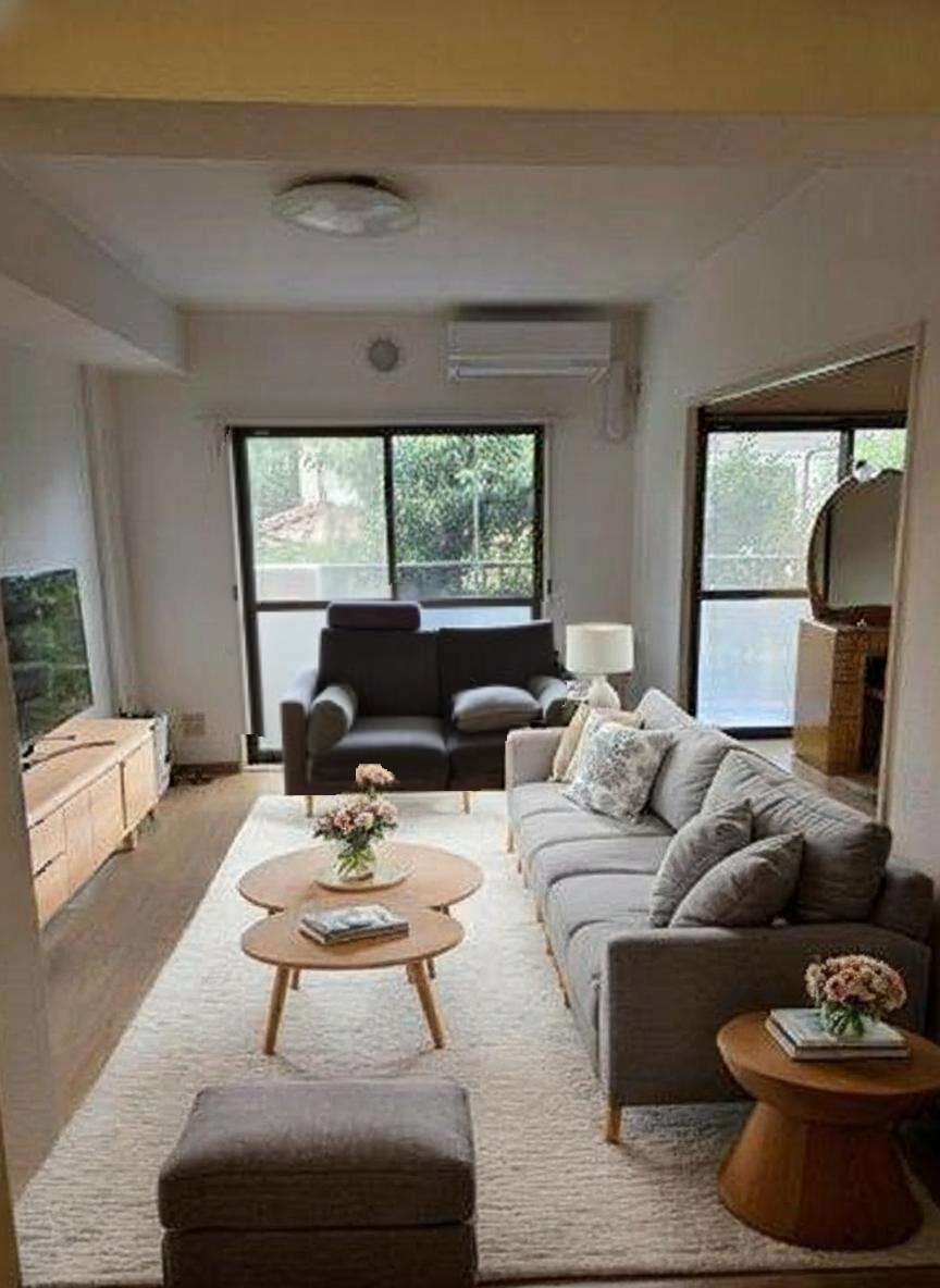 家具配置例（バーチャルステージングのため家具付き販売ではありません。）