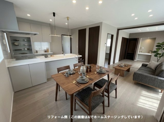 リフォーム例です：LDKと和室つなげて一体化し、広く洗練された空間に！