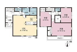 越谷市弥十郎新築戸建の間取り