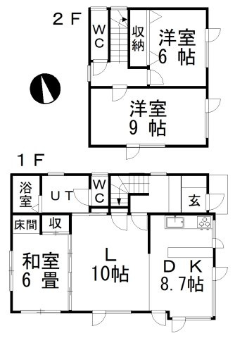 【厚岸町門静2丁目売家の間取り】