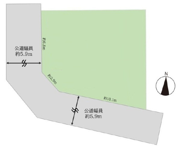 【練馬区谷原5丁目　築浅×美築　南西角地の邸の区画図】