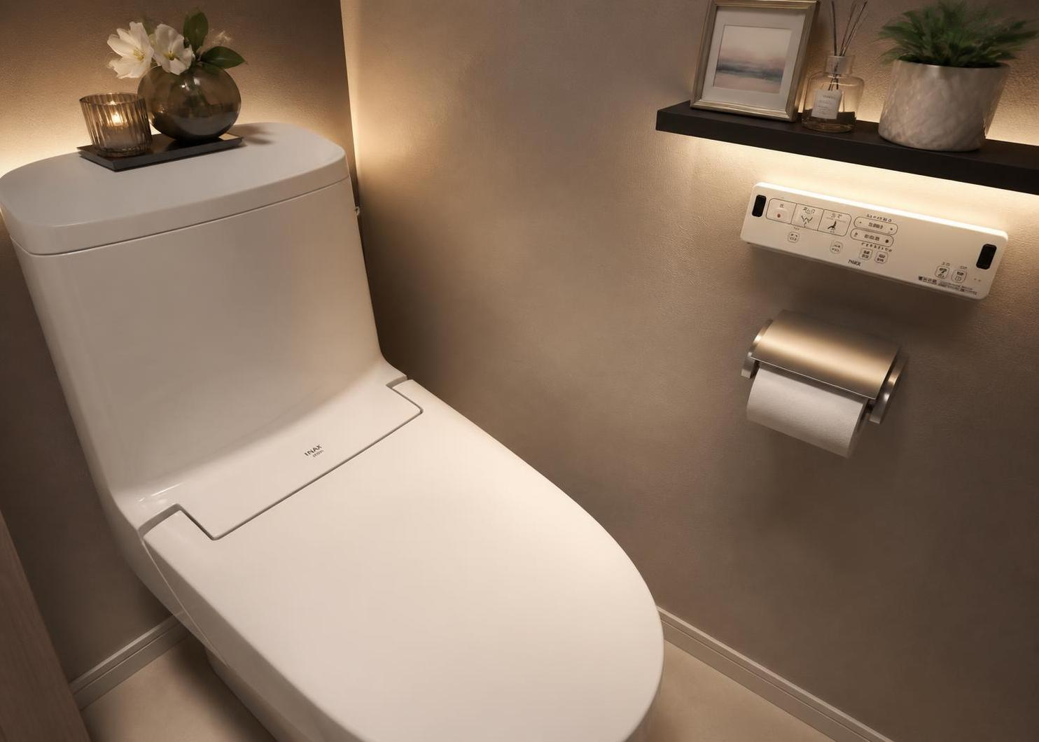 温水洗浄便座が新たに設置された清潔なトイレ空間です。内装クロスや床材も一新され、心地よいプライベートスペースに仕上がっています。リフォーム完了物件のため、ご入居後すぐに気持ちよくご使用いただけます。