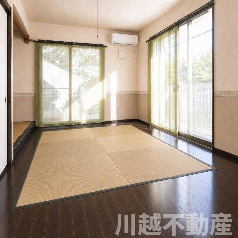 リビングの続き間として使える洋風和室（家具、小物類消去の為加工しています）