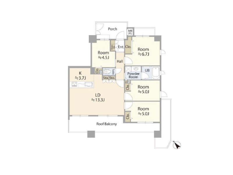 最上階の角部屋ですので、陽当たり　眺望　通風良好です。　※図面を基に作成しています。現況と異なる場合は現況を優先いたします。