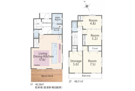 武蔵野市 吉祥寺南町5丁目 中央線 西荻窪駅 新築戸建の間取り