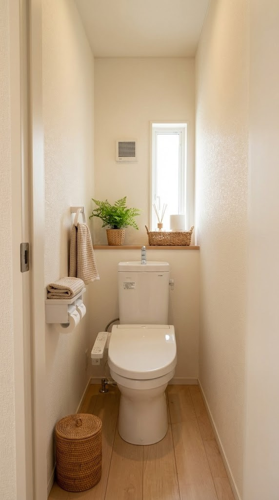 ウォシュレット機能付きトイレです。タオルリングやペーパーホルダーも完備です。※画像はイメージです。
