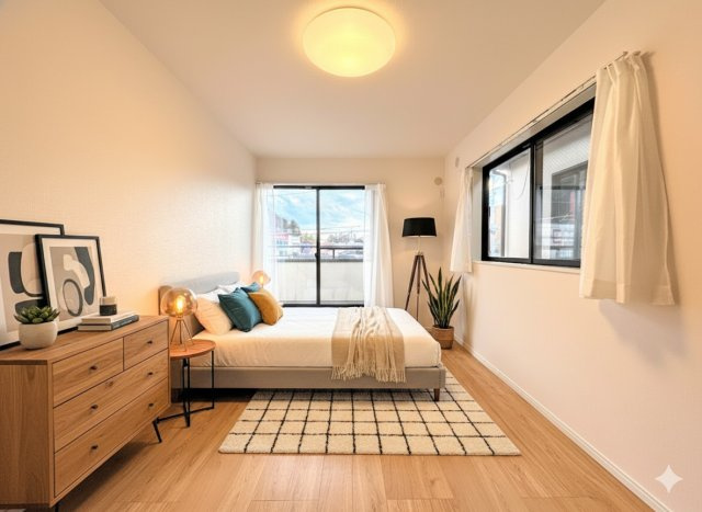 ◆柔らかい陽光が差し込む明るいお部屋を演出する設計。彩光の取れる窓が気持ちの良いお部屋を創り上げます。(家具はイメージ写真です）　　