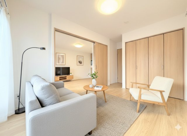 ◆気持ちの良い風が室内へ入り込む居室。家具を配置しても広々ご利用いただけます！！(家具はイメージ写真です）　　