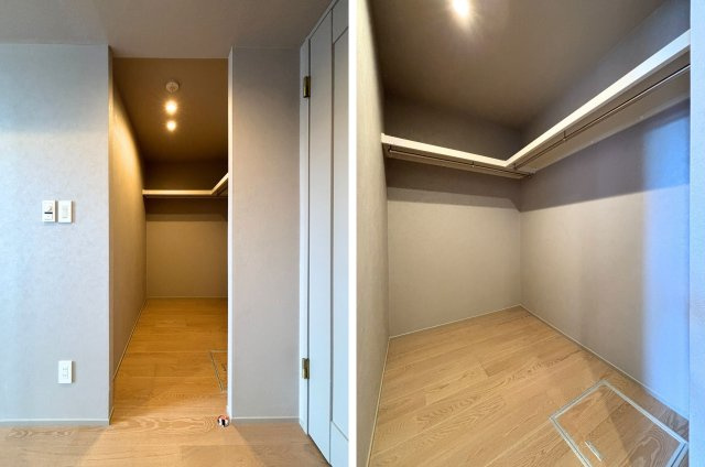 2つのWICを備え、豊富な収納力を確保。衣類や荷物をすっきりと収め、居室を美しく保てます。