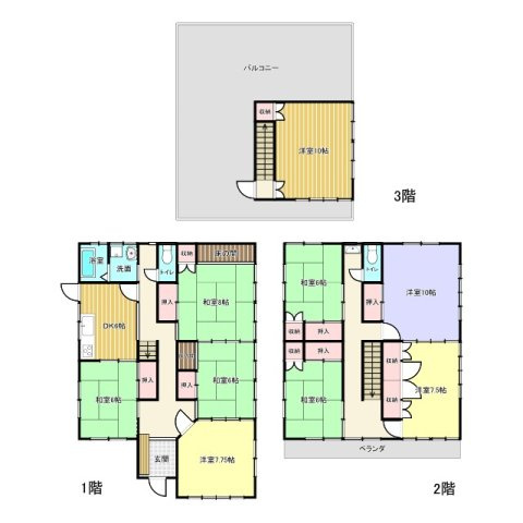 ゆとりある間取りで、各居室がしっかり確保された使い勝手の良い設計。和室・洋室がバランスよく配置され、ご家族構成やライフスタイルに応じた柔軟な使い方が可能。収納スペースも豊富でお部屋をすっきり保てます。