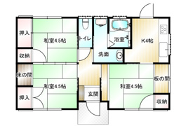 前橋市粕川町込皆戸中古住宅の間取り