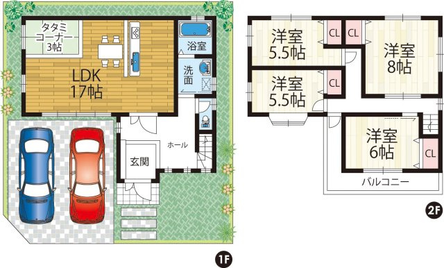 土地図＋建物プラン例