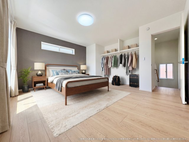 【主寝室　CG家具設置イメージ】　※画像内に含まれる家具家電はCGで作成されたイメージです。