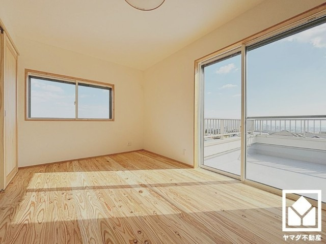 バルコニーにつながる開放感のあるお部屋で、通風・陽当たり良好です。全居室2面採光。明るい陽光がたっぷり差し込む心地よい生活空間です。