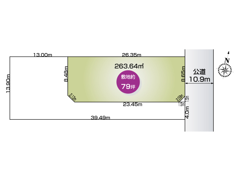 久喜市栗橋中央2丁目全1区画　区画図