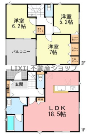 【間取り図】1号棟　間取り図です。