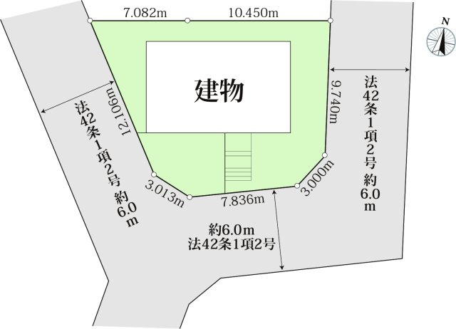 閑静な住宅街です♪南向き・3方道路で日当たり良好！　駐車も3台可能です。