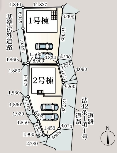 図面と現況が異なる場合、現況を優先とします。【2号棟】