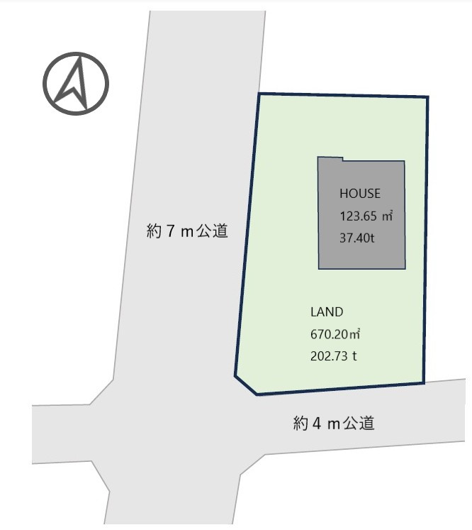南ひな壇の整形角地