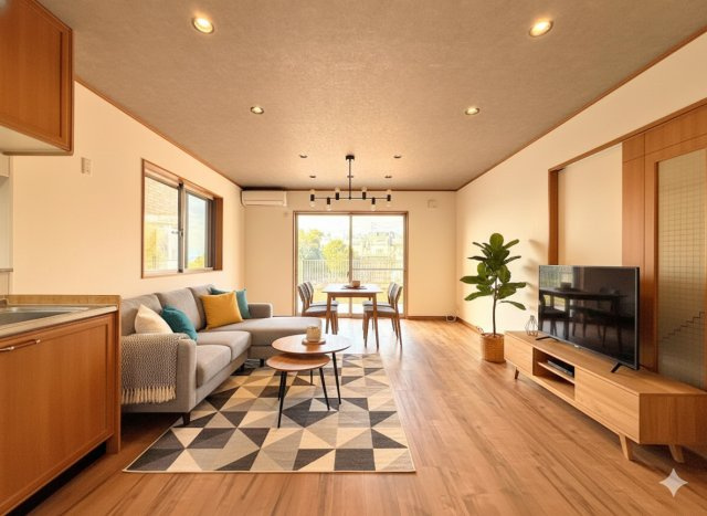 ◆一家だんらんのスペースとなるＬＤＫ。窓から明るい光が差し込み、思わず家族の会話も弾む快適な空間。(家具はイメージです)　