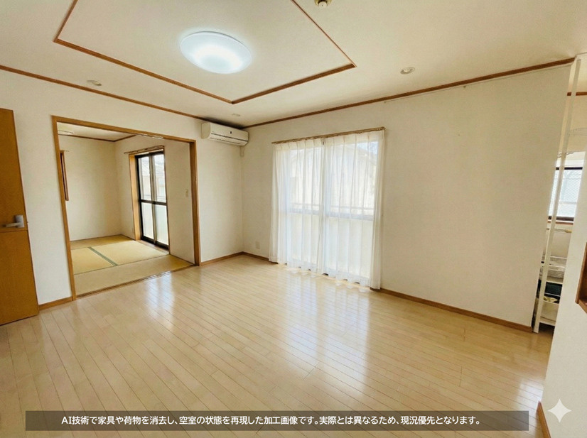 17帖となりますので、広々としております。　1階リビングから和室に繋がっているため、子供部屋としても安心です。　全居室南西向きのため日当たり良好です。