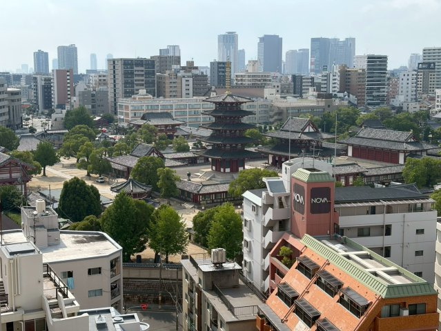 【物件からの眺望】13階からの眺望！四天王寺が正面にのぞめます◎