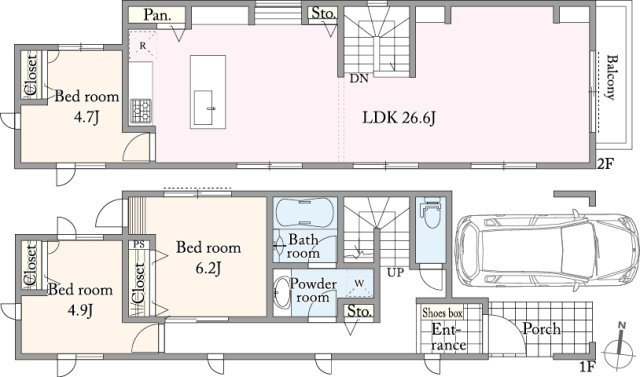 ■建物プラン例（間取図）建物面積：111.17m2（33.62坪）、建物価格：5500万円　※別途、外構工事費・付帯工事費・諸費用等が必要となります　※当該プランの採用および変更は自由に可能です