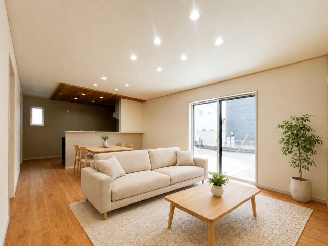 ※家具合成内観イメージCG図です。　飽きのこないナチュラルな内観で、お好みの家具やインテリアを楽しめます。　