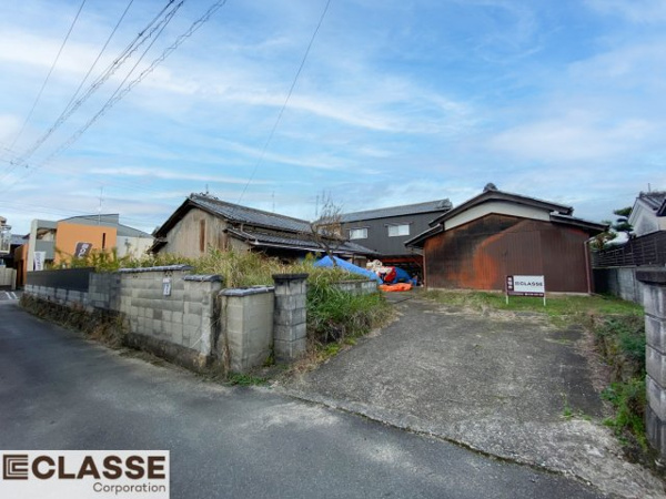 【京田辺市東古森　売土地の前面道路含む現地写真】