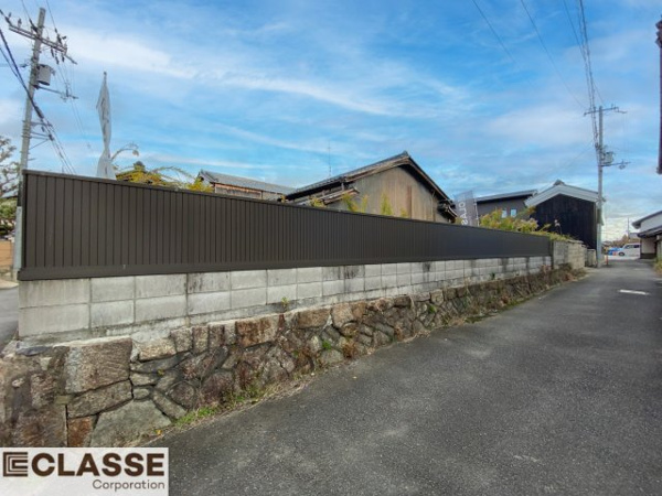 【京田辺市東古森　売土地の前面道路含む現地写真】