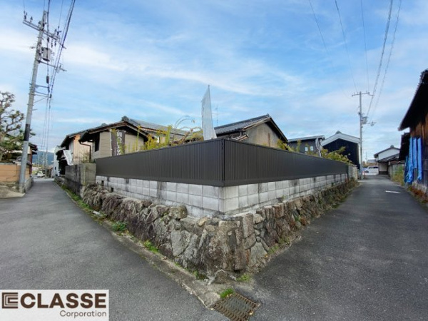 【京田辺市東古森　売土地の前面道路含む現地写真】