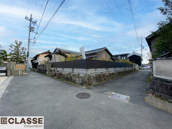 【京田辺市東古森　売土地の前面道路含む現地写真】