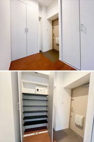 玄関には大容量のシューズボックス付き