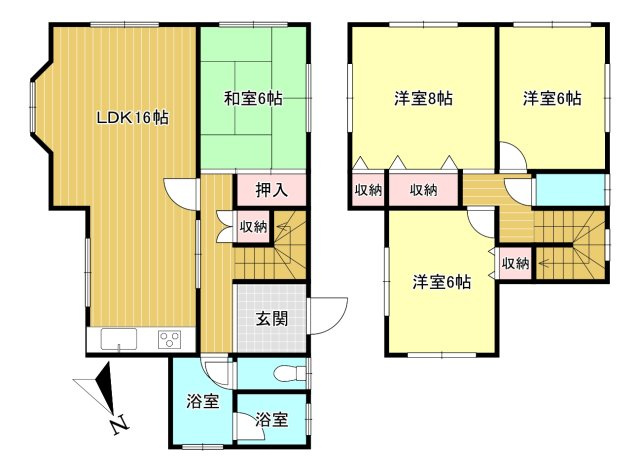 4LDK　土地面積:258.51ｍ2　建物面積：99.98ｍ2