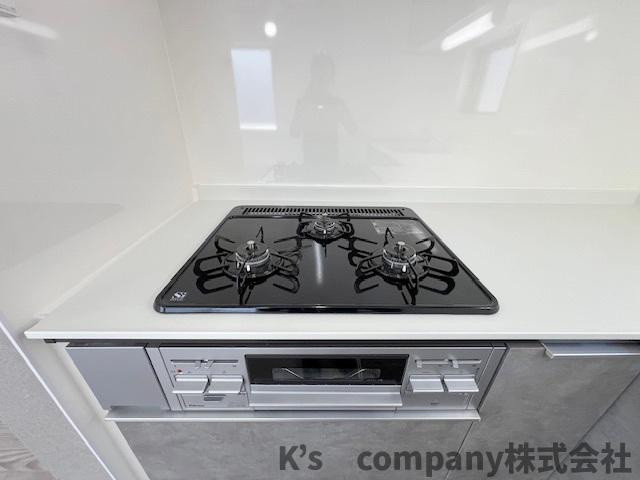 同時進行ができる3口コンロ♪