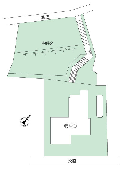 北西側に約115？の傾斜地の土地がございますが、整備をすれば家庭菜園等楽しめる空間になります。