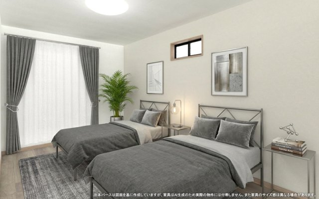 【主寝室　イメージパース】　※画像は設計図面を基に作成したイメージです。