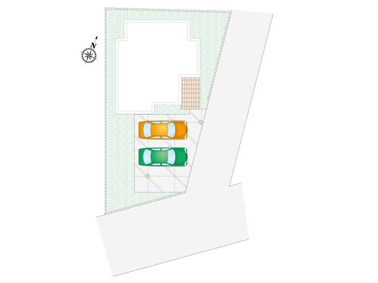 2号棟　区画図　東側接道幅員約4.0ｍ　南側接道幅員約6.0ｍ