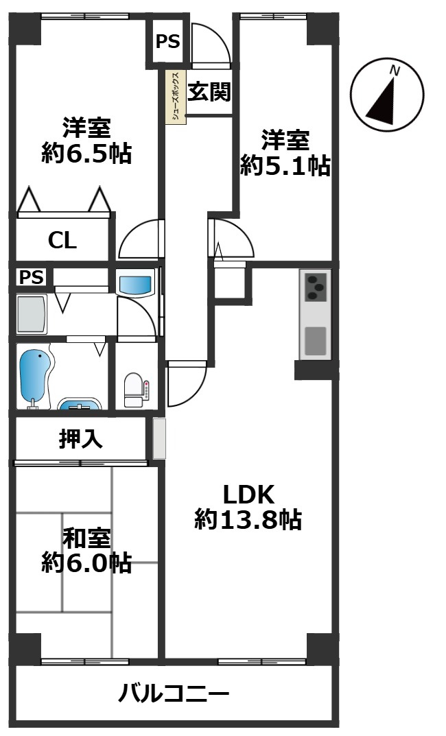 3LDK、専有面積71平米、バルコニー面積9？平米♪大切なペットと暮らして頂けます（規約による制限有）♪
