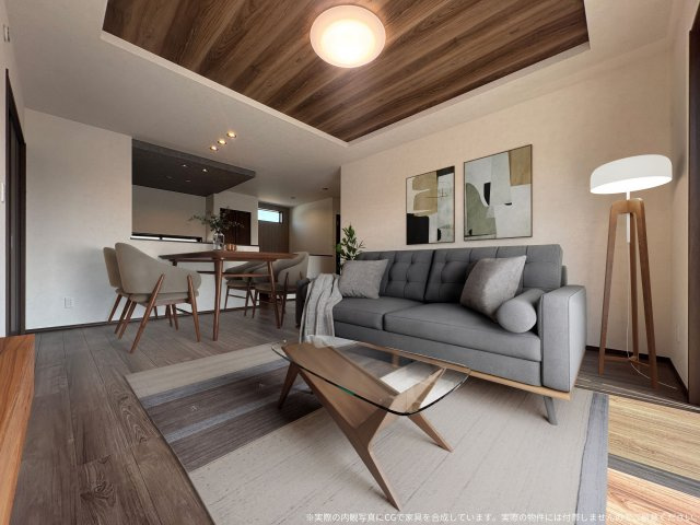 【LDK　CG家具設置イメージ】　※画像内の家具家電はCGで作成したイメージです。