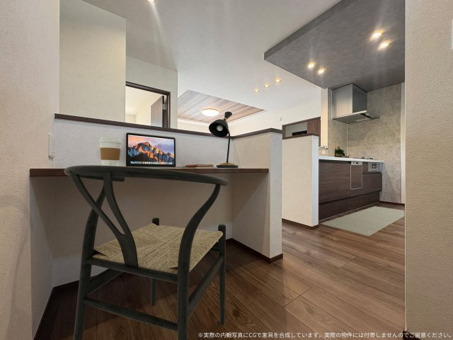 【ワークスペース　CG家具設置イメージ】　※画像内の家具家電はCGで作成したイメージです。