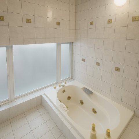 お子様と一緒に浸かれる広いバスタブで、バスタイムをさらに楽しく