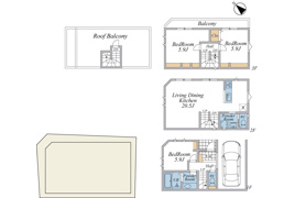 文京区千石1丁目 建築条件付き土地の参考プラン間取図