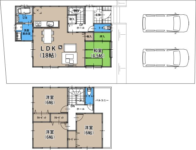 7号地ご参考間取図　建物面積101.01？　建物参考価格1881.9万円(税込)
