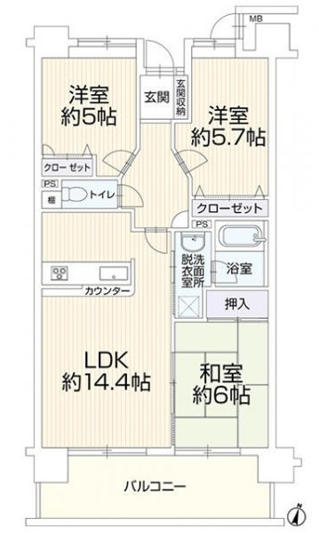 【ダイアパレスサンポート高松の間取り】