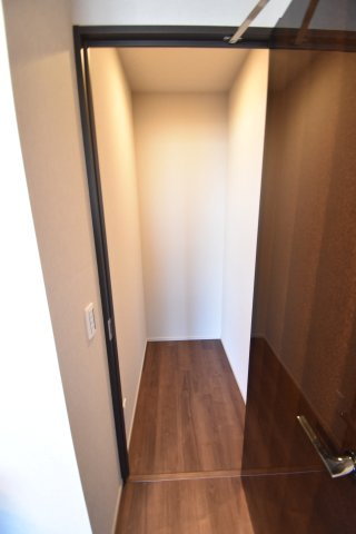 リビングにあるクローゼットのアップ写真です。広々としているので、多くの荷物を収納出来ます。