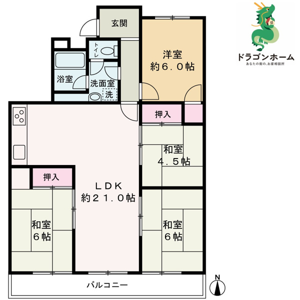 【西城住宅　1号棟の間取り】