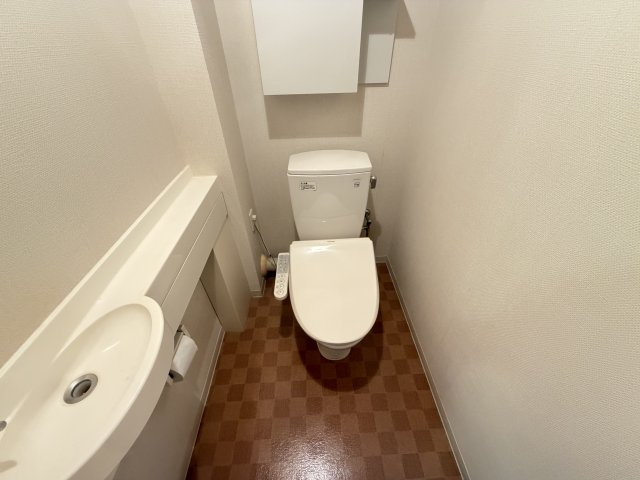 トイレには手洗いのできる洗面台があります